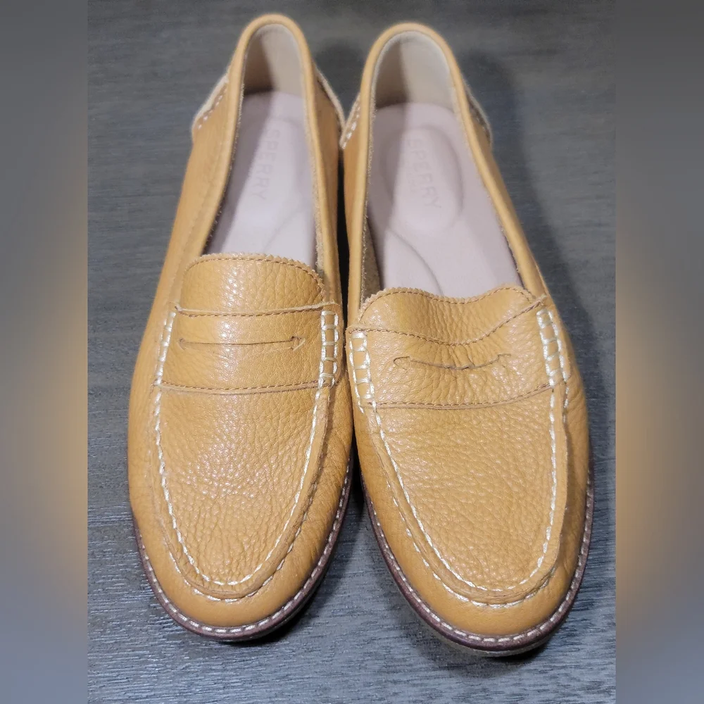 Sperry Tan Leather Loafers - Picture 2 of 8